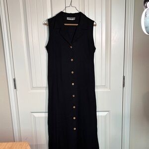90s style Sleeveless Black Maxi Dress